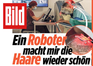 BILD Pressebericht Artas Haartransplantation Roboter